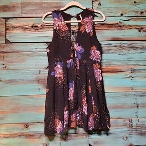 FREE PEOPLE - FLORAL TIE FRONT DRESS
